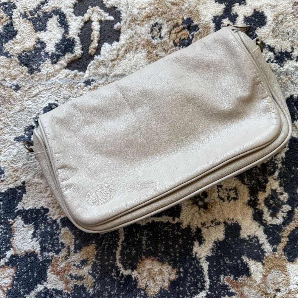 Tignanello Redwood Trails Taupe Leather Shoulder Bag Slouchy Minimalist